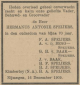 Hermanus Antonie Speijers - 1909 Obituary