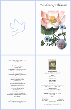 Loretta Eileen Ferrell - Funeral Program / 4-page
